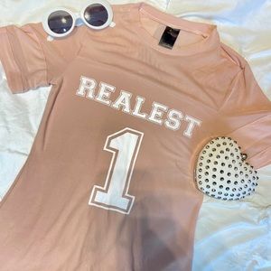 Pink oversized t-shirt dress size M